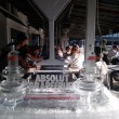 Martini glass with absolut logo