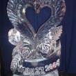 Single hear with flowers and text ice sculpture