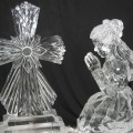 girl and cross Ice Sculpture